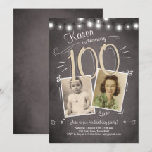 100º Aniversário Convite Vintage Centenas de Anos