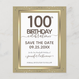 100º Aniversário Salvar o Convite de Orçamento de