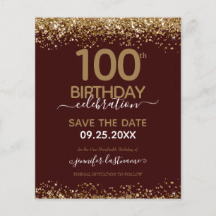 100º Aniversário Salvar o Convite de Orçamento de