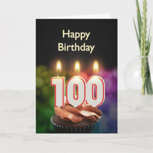 100º Cartão de aniversário com Velas