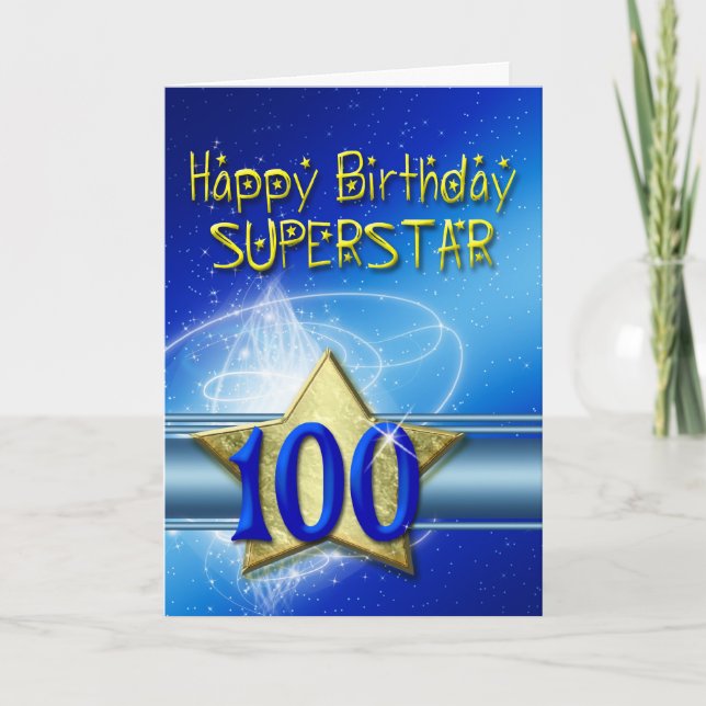 100º Cartão de aniversário para Superstar (Frente)