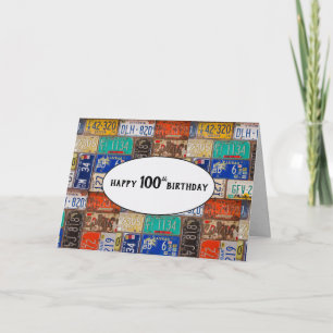 100º Cartão de Licença Rusty de Aniversário