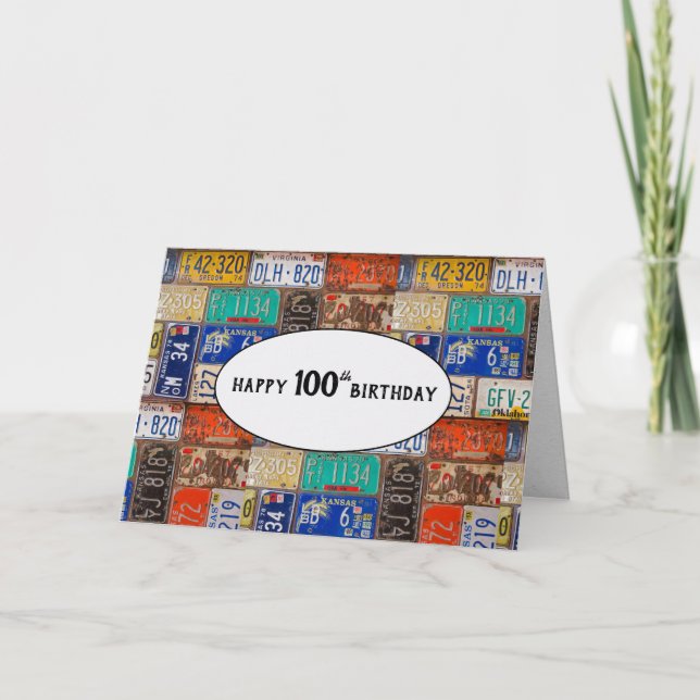 100º Cartão de Licença Rusty de Aniversário (Frente)