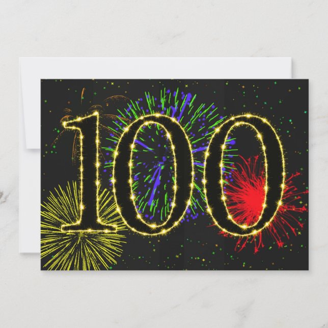 100º convite à festa de aniversário (Frente)