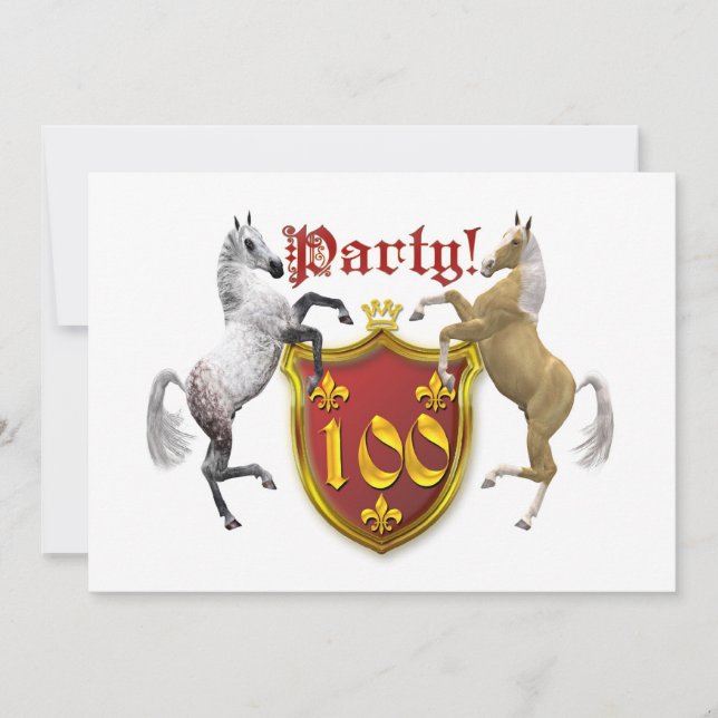 100º Convite de aniversário, cavalos de criação (Frente)