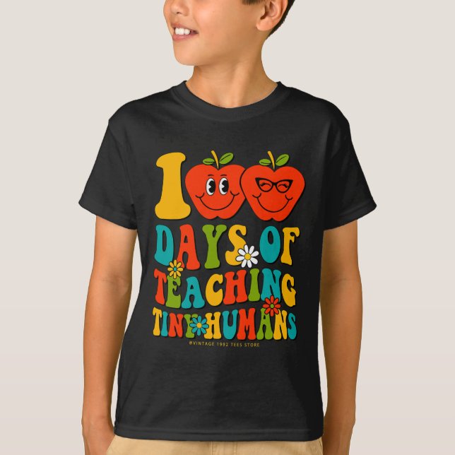 100º Dia De Camisas De Escola Professora Tiny Hu (Frente)