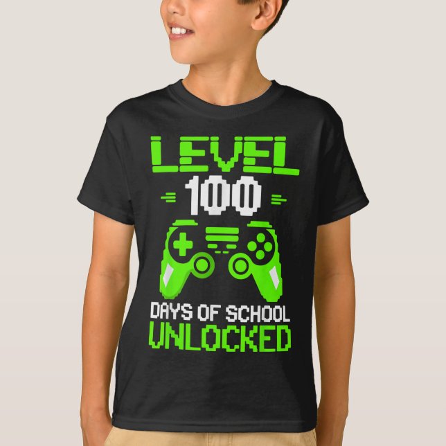 100º Dia De Videos games De Camisas De Escola (Frente)