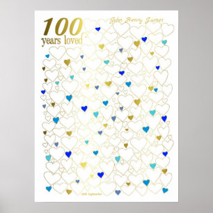 100º Poster de aniversário - 100 anos amados