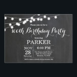 100º Quadro de Convite de Aniversário<br><div class="desc">100º Convite de Aniversário com Fundo do Quadro de Contorno das Luzes das Cordas. 13 15 16º 18º 18º 21rua 30 40º 50º 60º 70 80 100º,  qualquer idade. Para mais personalização,  clique no botão "Personalizar" e use nossa ferramenta de design para modificar este modelo.</div>