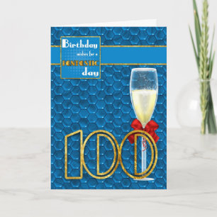 100.º aniversário - Champanhe de Cartão de Aniv