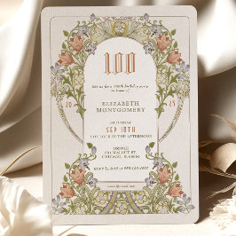 100.º Aniversário Convite Art Nouveau W. Morris