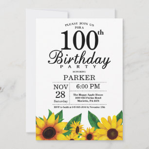 100.º Convite de Aniversário