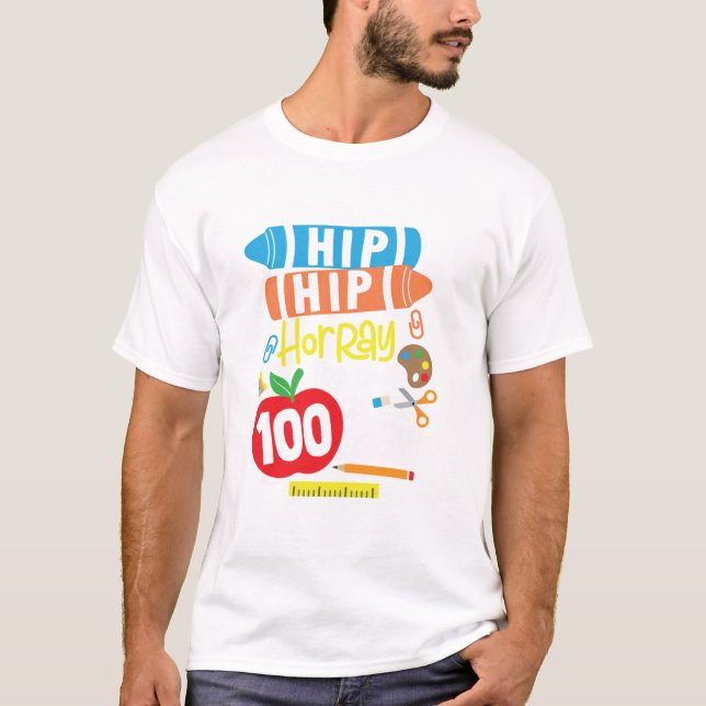 100.º Dia de Camisa De Capa Longa Do Professor Esc (Frente)