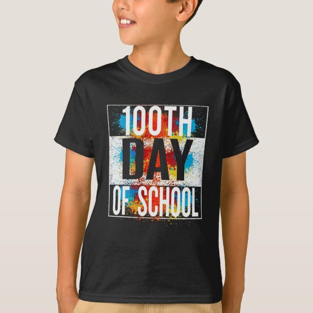 100.º DIA DE CORES ESCOLARES T-Shirt (Frente)