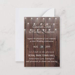 100 Convites de casamento de madeira RUSTIC no or