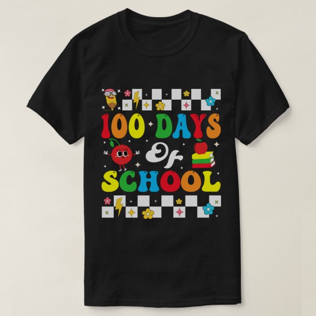 100 Days Of School T-Shirt (Frente do Design)