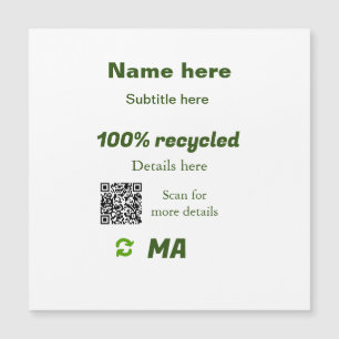 100% de reciclado adicionar código Q R aqui nome c