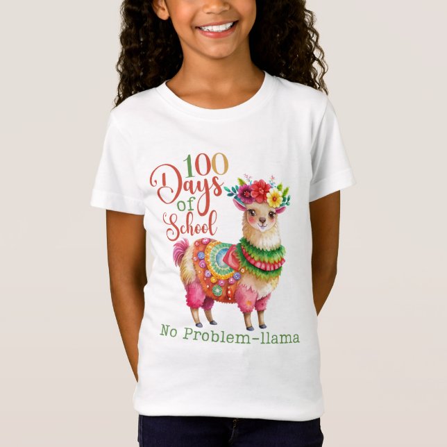 100 dias de Camisa Llama da Escola (Frente)