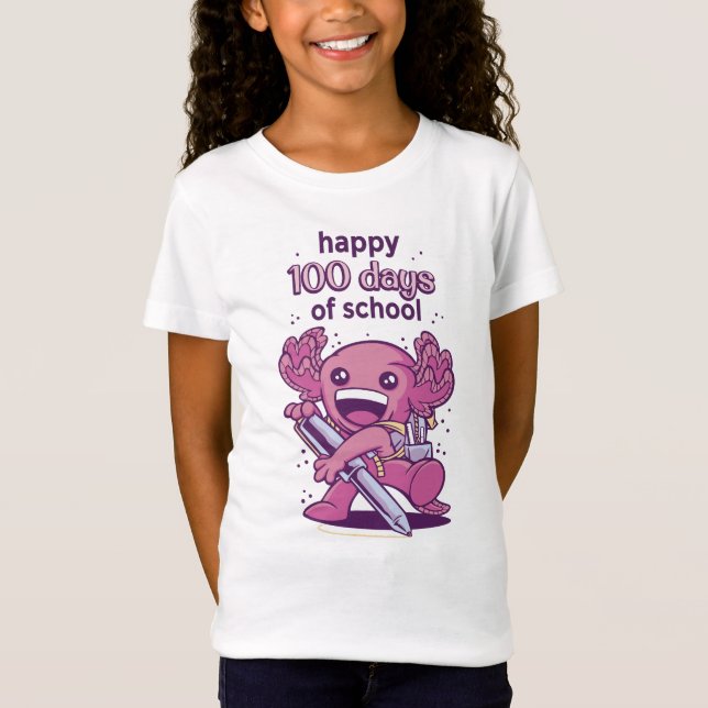 100 dias de convite escolar T-Shirt (Frente)