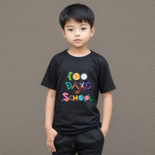100 dias de T-Shirt infantil escolar 100 dias mais