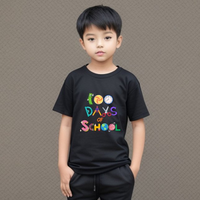 100 dias de T-Shirt infantil escolar 100 dias mais (Criador carregado)