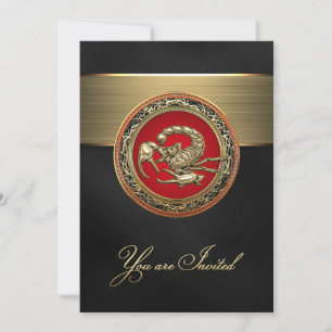 [100] Escorpião de Ouro Sagrado em Vermelho