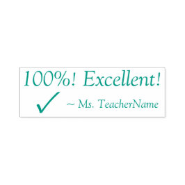 "100%! Excelente!" Carimbo de Borracha do Professo