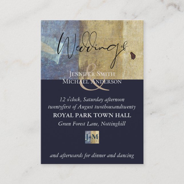 100 Marinhos Urbanos Azul Modernos Convites de cas (Frente)