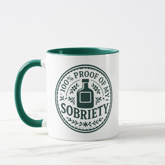 100% Prova da Minha Sobriedade - Caneca (Esquerda)
