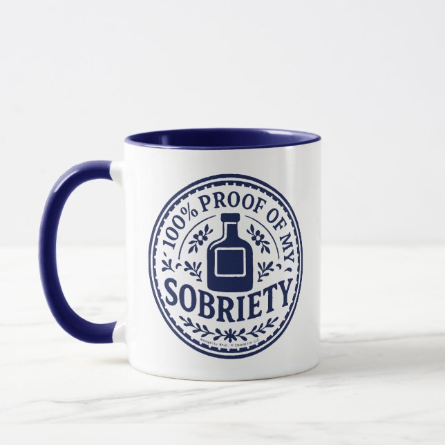 100% Prova da Minha Sobriedade - Caneca (Esquerda)