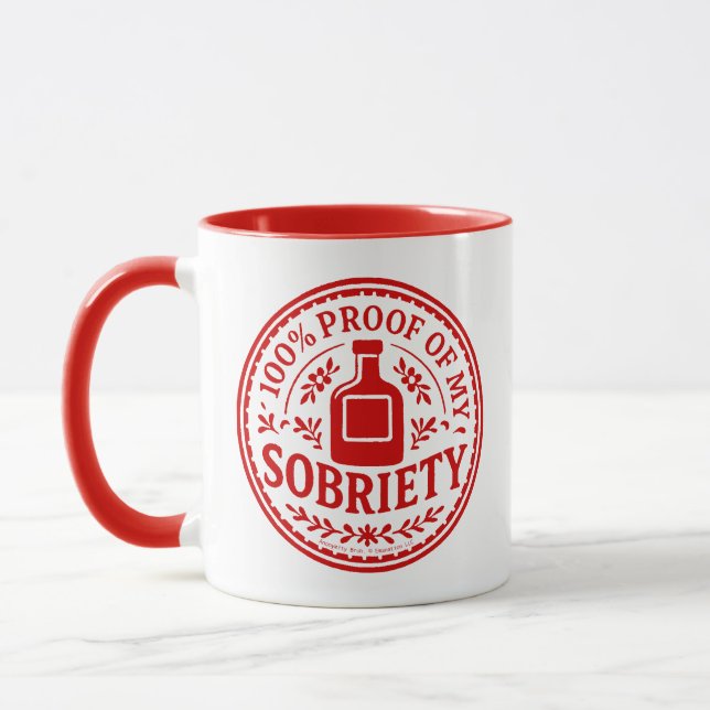 100% Prova da Minha Sobriedade - Caneca (Esquerda)