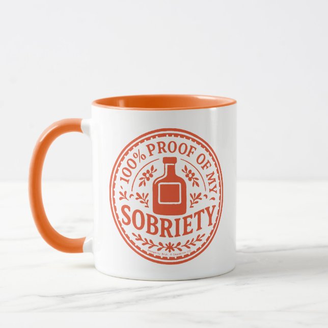 100% Prova da Minha Sobriedade - Caneca (Esquerda)