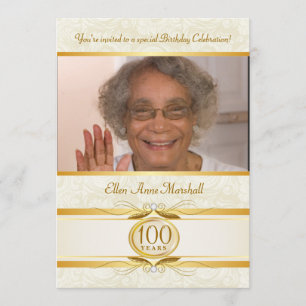 100th aniversário - convite da foto do damasco do