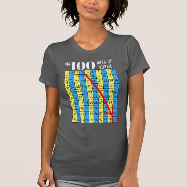 100th Dia do professor da carta do t-shirt 100s da (Frente)