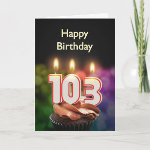 103º Cartão de aniversário com Velas