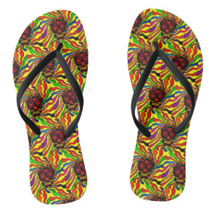 105 - Neon Skull Chinelos
