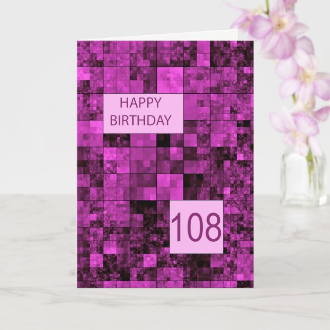 108.º Aniversário - Cartão de Padrão Rosa (Orquídea)