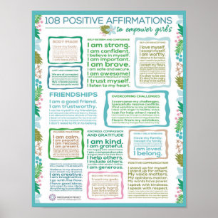 108 afirmações positivas para autorizar o poster