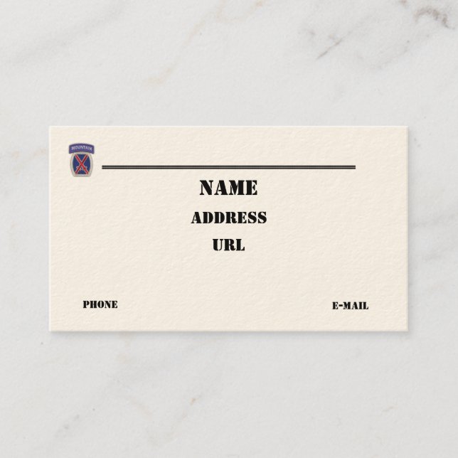 10.ª Divisão de Montanha vets patch do cartão (Frente)