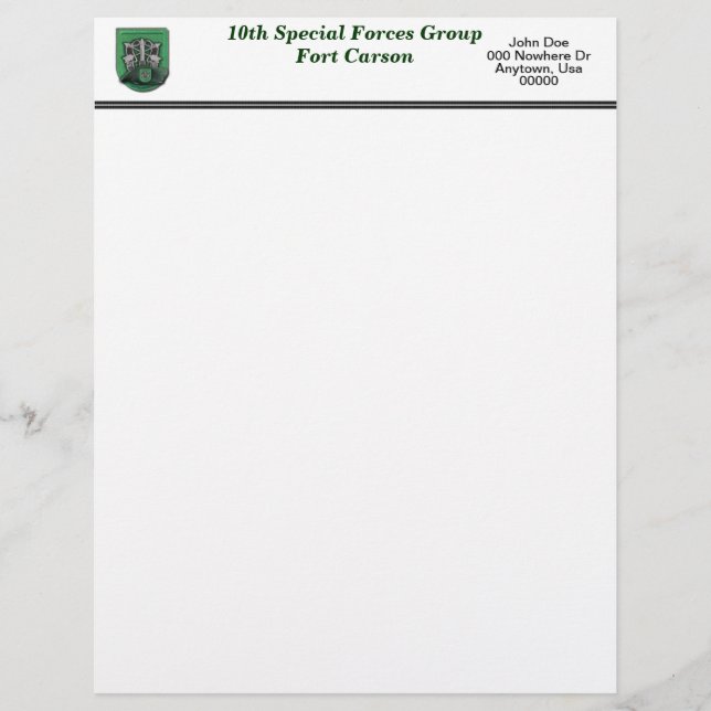 10.ª força especial Fort Vetores Carson (Frente)