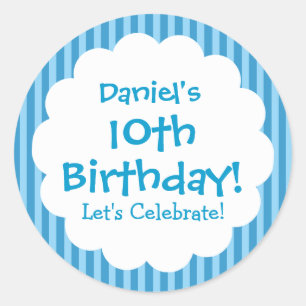 10.º Aniversário Adesivo Banhas Azuis V1C