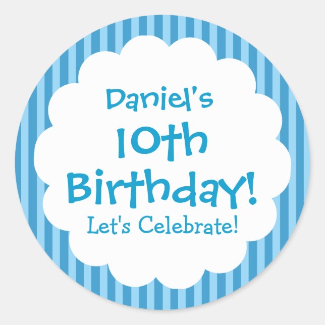 10.º Aniversário Adesivo Blue Stripes V1C (Frente)