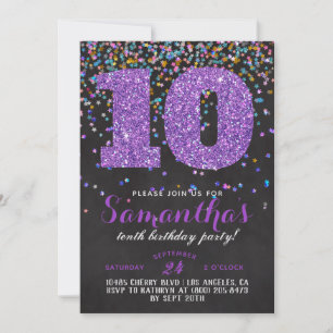 10.º Aniversário Confetti Convite