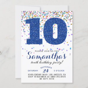 10.º Aniversário Confetti Convite
