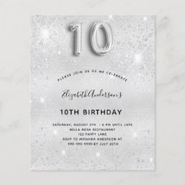 10.º aniversário do convite para relíquia