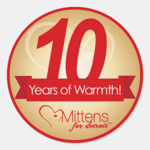 10 anos de calor - mitenes para a etiqueta de