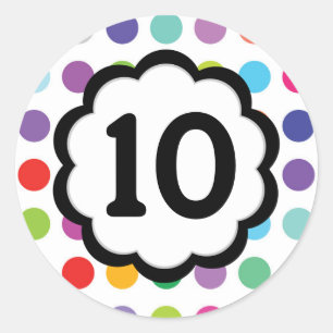 10 - Etiqueta redonda dos números
