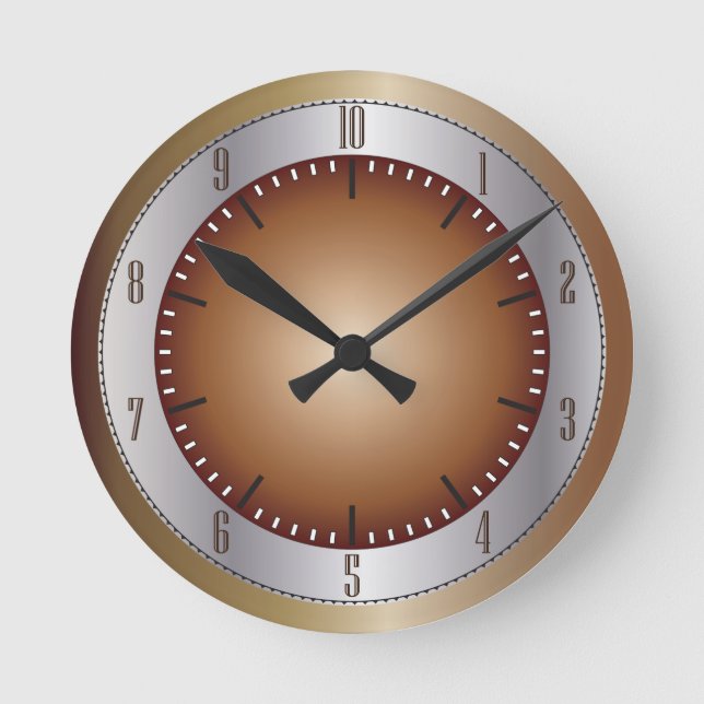 10 horas de latão de relógio e prata (Frente)