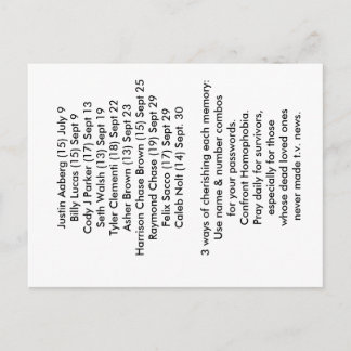 10 Mortos Conhecidos  Cartão Postal de Prevenção a