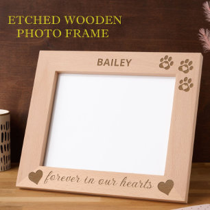 10"x8" Pet Memorial Dog Cat Paws Corações Enchidos
